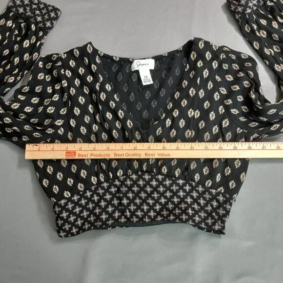 Jopaa Black & White Boho Smocked Crop Top & Tiered Mini Skirt Size M - Picture 5 of 12